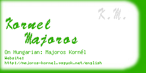 kornel majoros business card