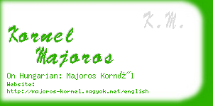 kornel majoros business card